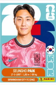 Seungho Paik South Korea Base Sticker Panini World Cup 2026