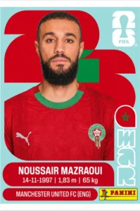 Noussair Mazraoui Morocco Base Sticker Panini World Cup 2026