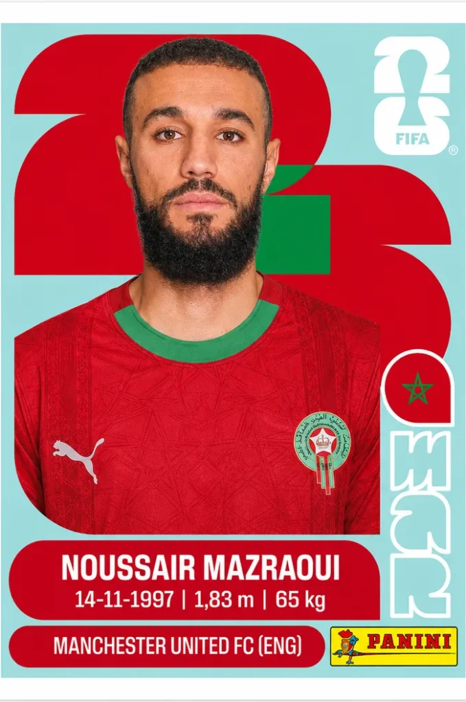 Noussair Mazraoui Morocco Base Sticker Panini World Cup 2026