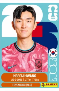 Hwang In-beom South Korea Base Sticker Panini World Cup 2026