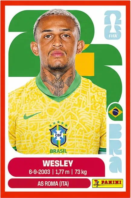 Wesley Brazil Star Sticker Panini World Cup 2026