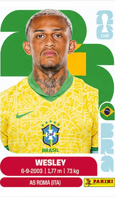 Wesley Brazil Star Sticker Panini World Cup 2026
