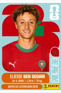 Eliesse Ben Seghir Morocco Base Sticker Panini World Cup 2026
