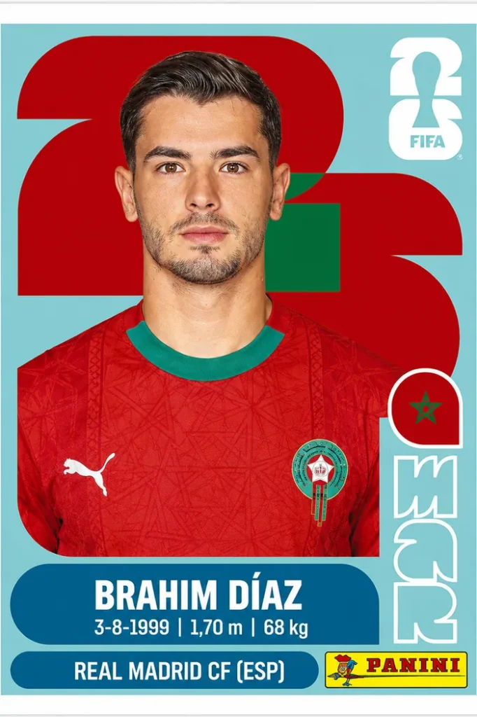 Brahim Diaz Morocco Base Sticker Panini World Cup 2026