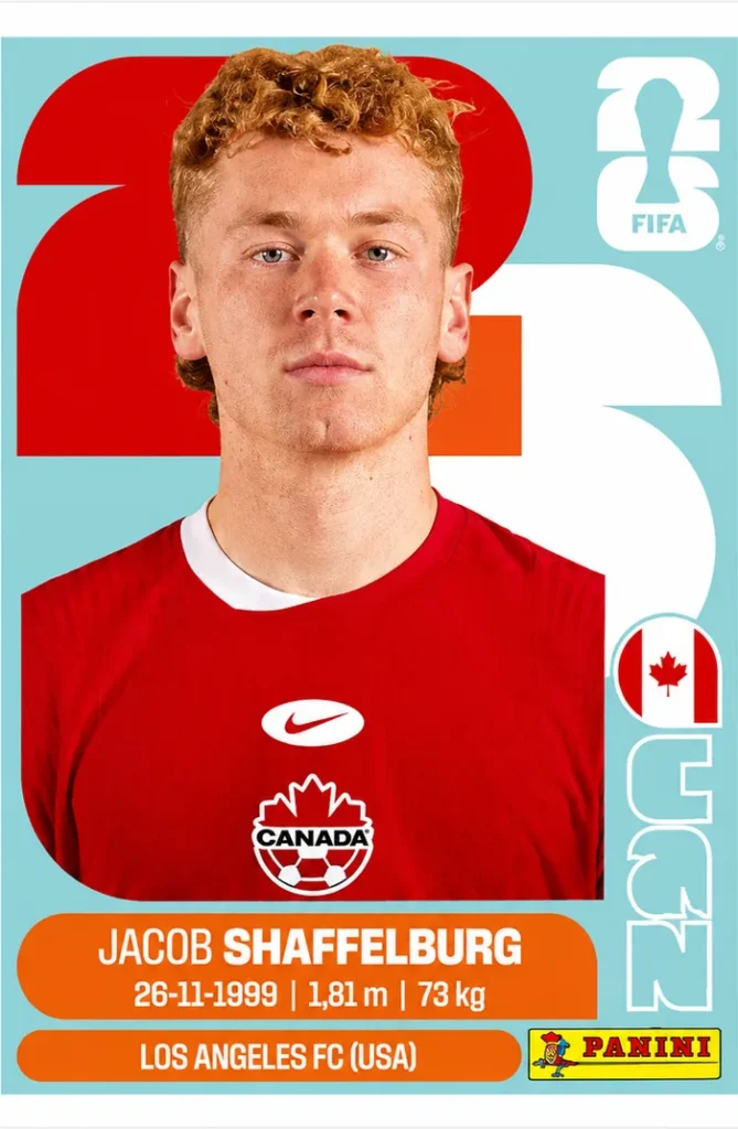 Jacob Shaffelburg Canada Base Sticker Panini World Cup 2026