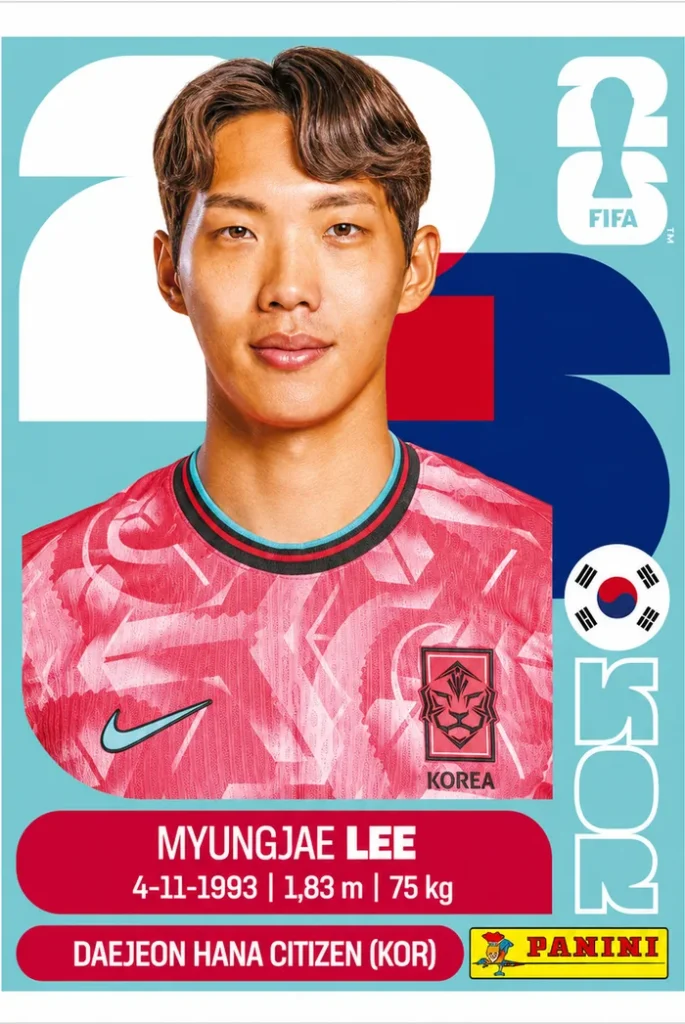Myungjae Lee South Korea Base Sticker Panini World Cup 2026