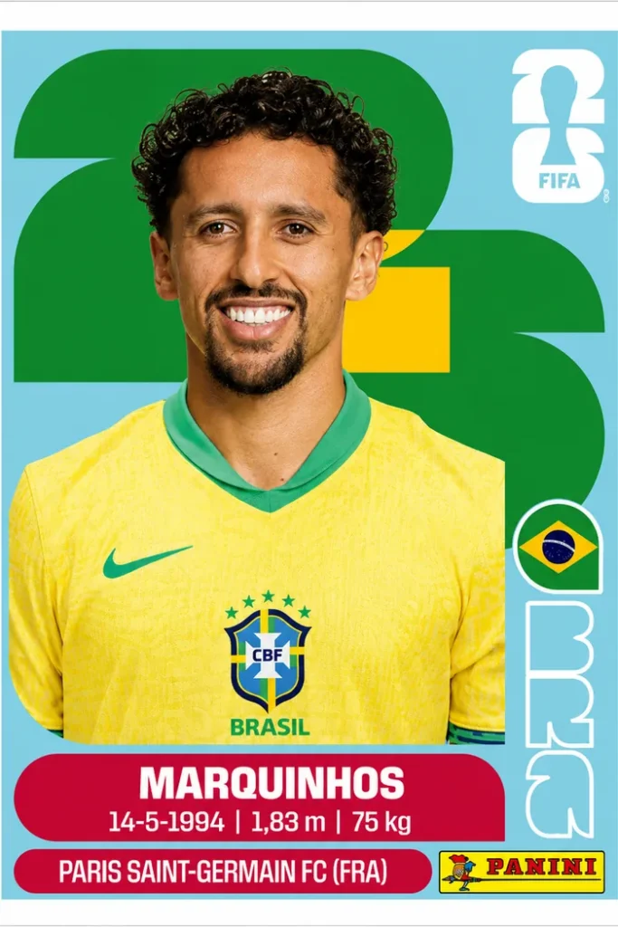 Marquinhos Brazil Star Sticker Panini World Cup 2026