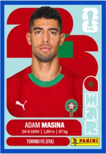 Adam Masina Morocco Base Sticker Panini World Cup 2026