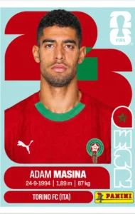 Adam Masina Morocco Base Sticker Panini World Cup 2026
