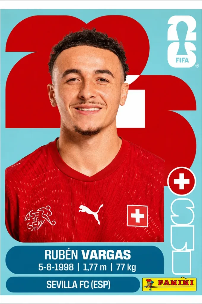 Ruben Vargas Switzerland Base Sticker Panini World Cup 2026