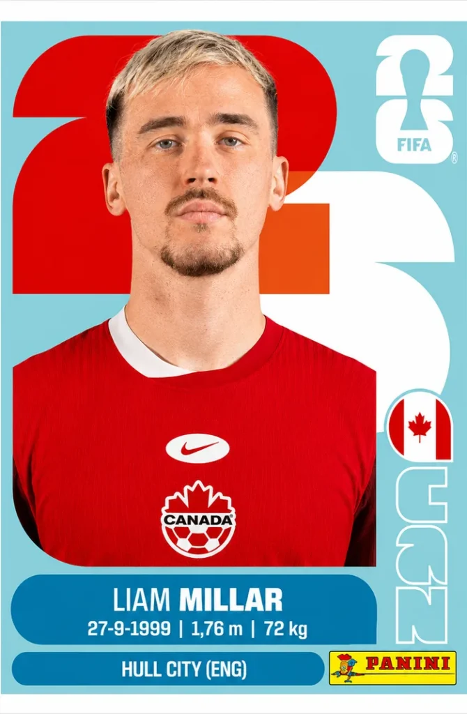 Liam Millar Canada Base Sticker Panini World Cup 2026