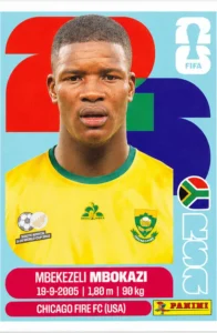 Mbekezeli Mbokazi South Africa Base Sticker Panini World Cup 2026