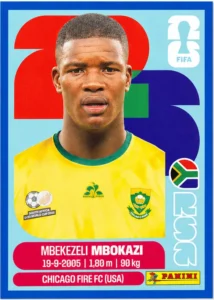 Mbekezeli Mbokazi South Africa Base Sticker Panini World Cup 2026